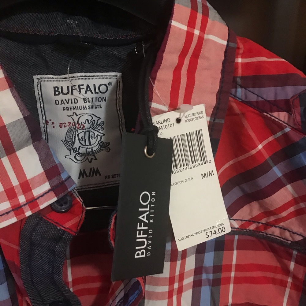 Buffalo brand short sleeve plaid button up NWT